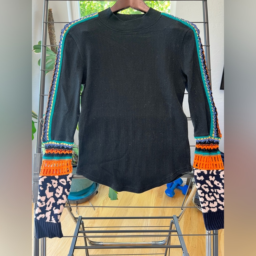 Free People In The Mix Cuff Thermal Top - Size S